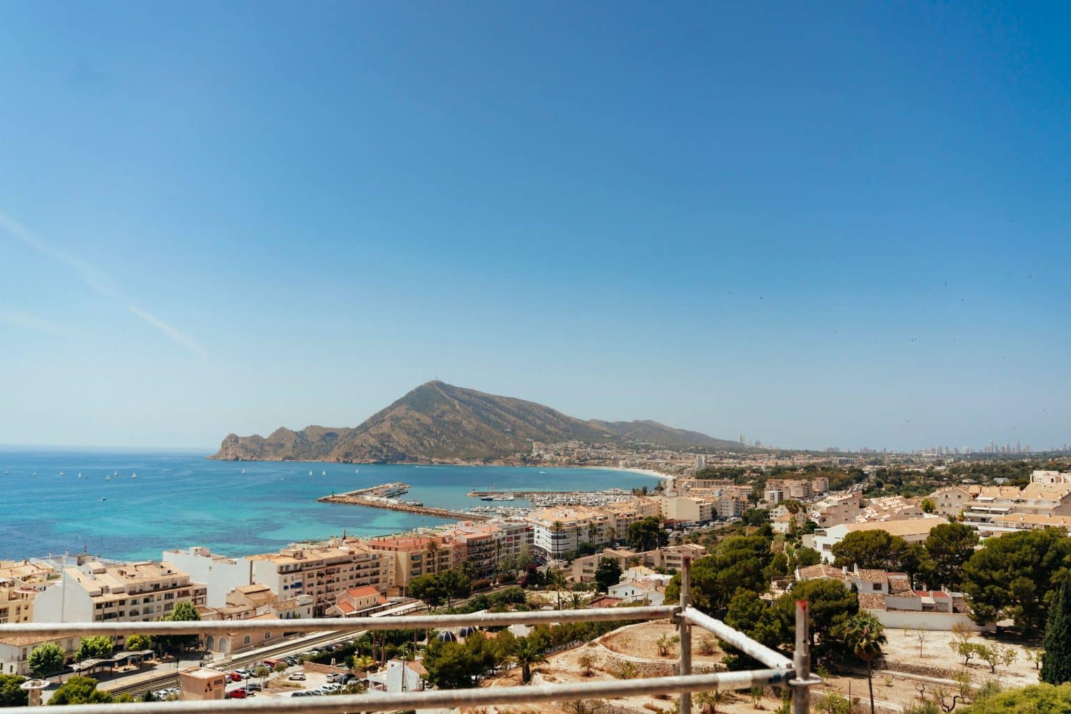 View across the bay of Altea towards the Serra Gelada, Costa Blanca